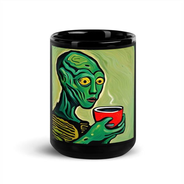 Seen UFO Black Glossy Mug - seenufo